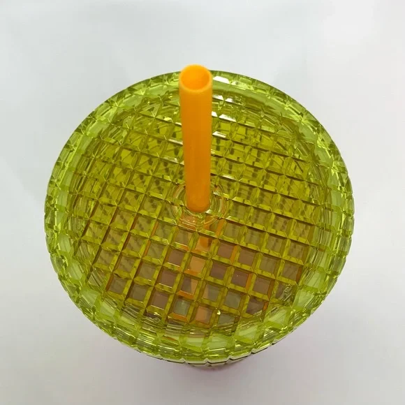 Starbucks Limited Edition Yellow Pink Ombre Jewel Grid Tumbler 2022 Tall 24 oz - Picture 5 of 7